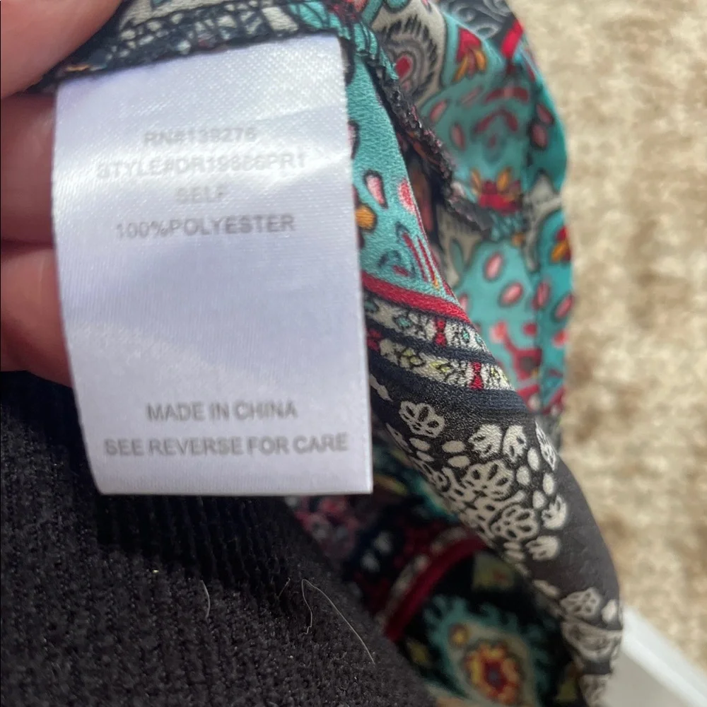 DR2 Striped Boho Tunic in Teal, Black and Burgundy - Picture 3 of 4